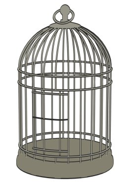 karikatür resim kuş kafesi