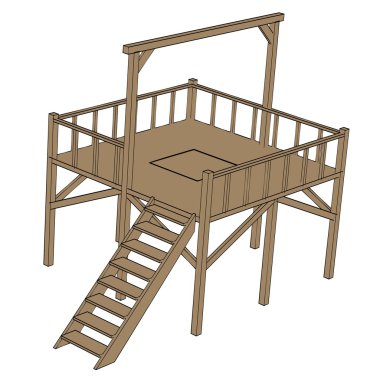 Ortaçağ darağacı çizgi film resim