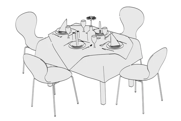 卡通形象的餐馆的桌子 — 图库照片