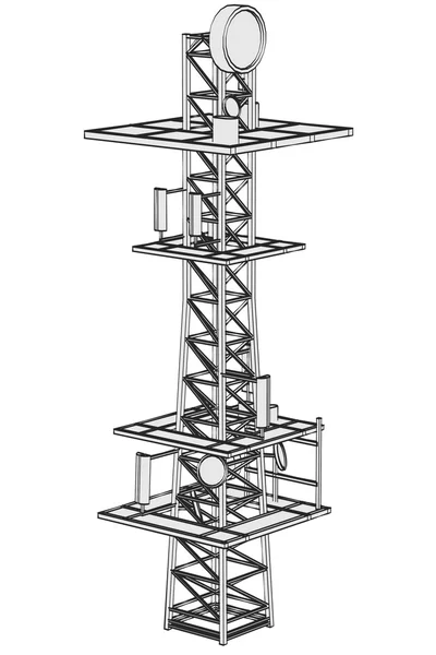 Cartoon image of gsm tower — Stock Photo, Image