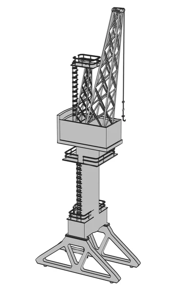 Cartoon image of harbor crane — Stock Photo, Image