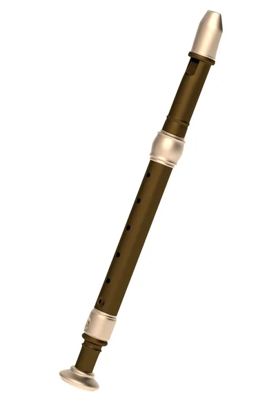 Realistico rendering 3d del flauto — Foto Stock