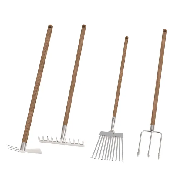Realistic 3d render of garden tools — Stock Photo, Image