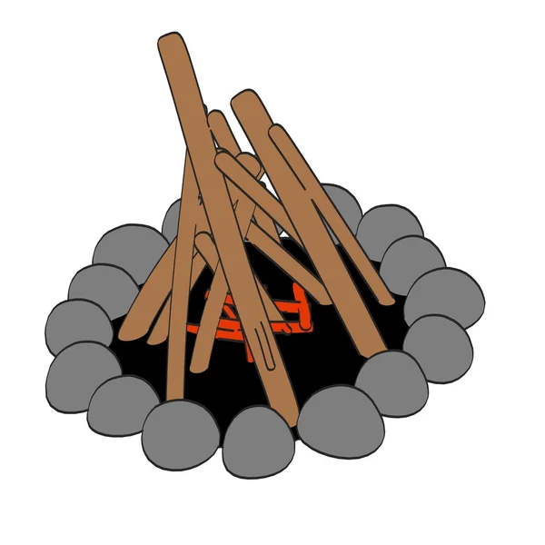 Image de dessin animé du feu de camp — Photo