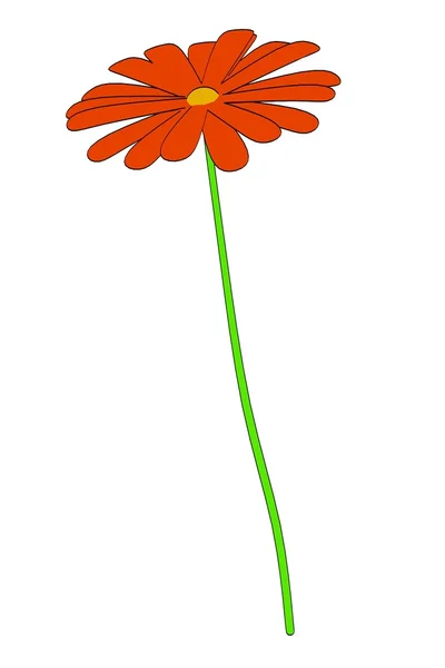 Cartoon-Bild der roten Blume — Stockfoto