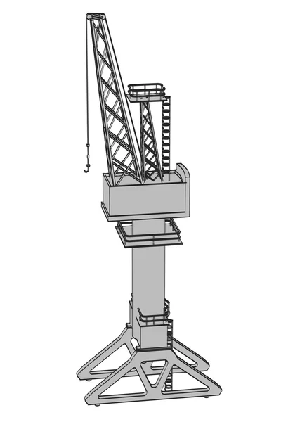 Cartoon image of harbor crane — Stock Photo, Image