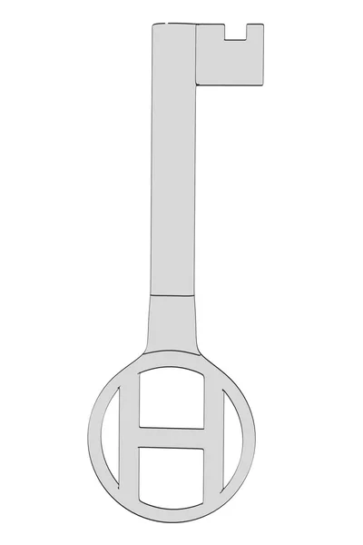 Cartoon image of door key — Stock Photo, Image