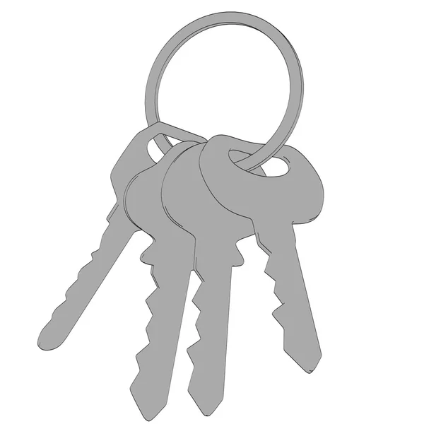 Cartoon image of new keys — Stock Photo, Image