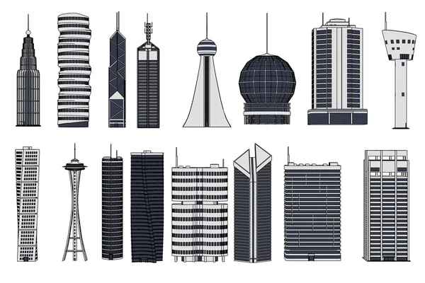 Cartoon image of skyscraper buildings — Stock Photo, Image