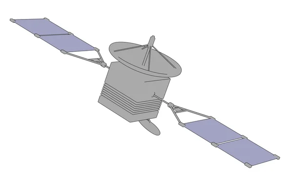 Карикатурное изображение космического спутника — стоковое фото