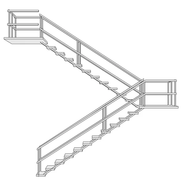 Cartoon image of stairs structure — Stock Photo, Image