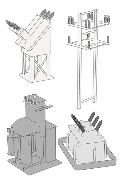 Cartoon image of substation parts — Stock Photo, Image