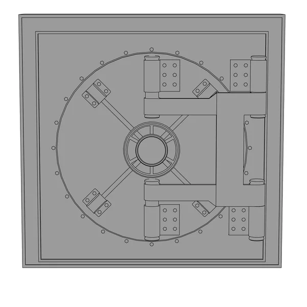 은행 금고의 만화 이미지 — 스톡 사진