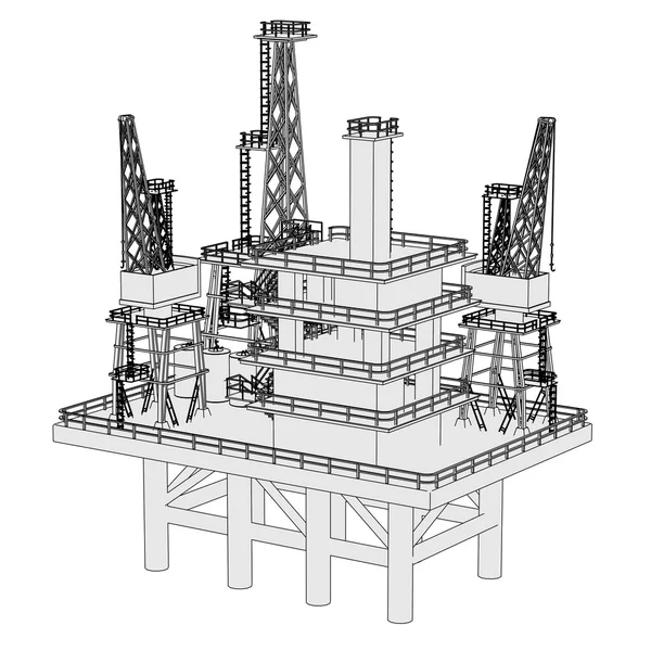 Cartoon image of water rig — Stock Photo, Image