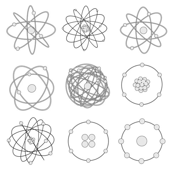 Cartoon image of atoms set — Stock Photo, Image