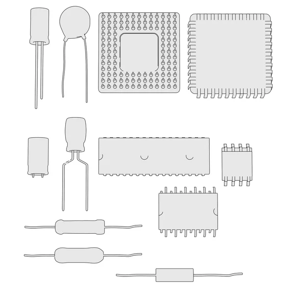 Cartoon image of electronic parts — Stock Photo, Image