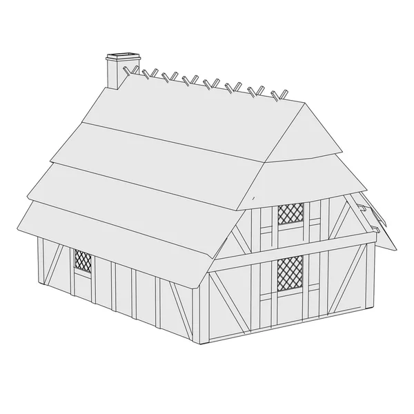 Kreskówka obraz średniowiecznego domu — Zdjęcie stockowe