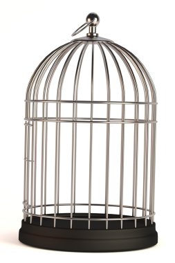 Realistic 3d render of bird cage clipart