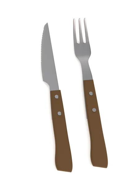 Realistic 3d render of cutlery — Stock Photo, Image