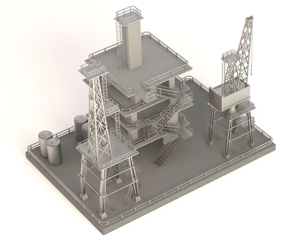 Realistische 3d render van drilling rig — Stockfoto