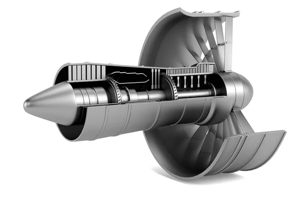 Realistisk 3d render av turbinen - flygplan — Stockfoto