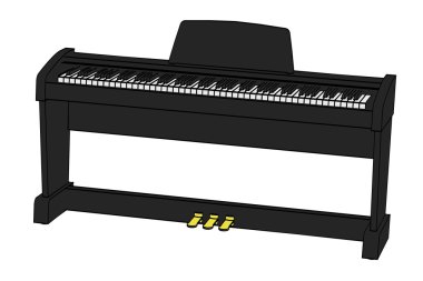 karikatür resim dijital piyano