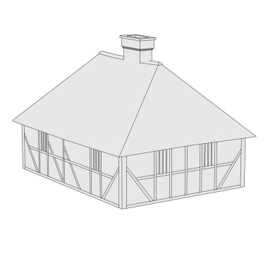 Ortaçağ evi çizgi film resim