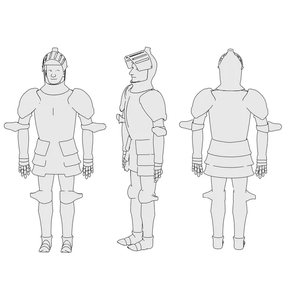 Imagen de dibujos animados de caballero en armadura — Foto de Stock