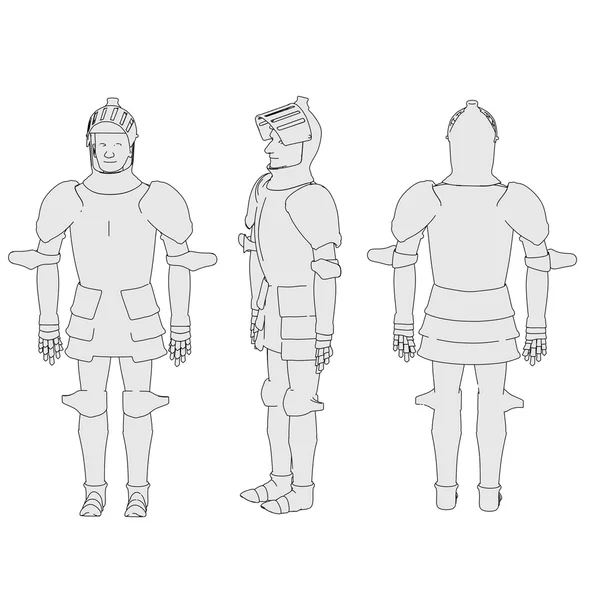 Cartoon image of knight in armor