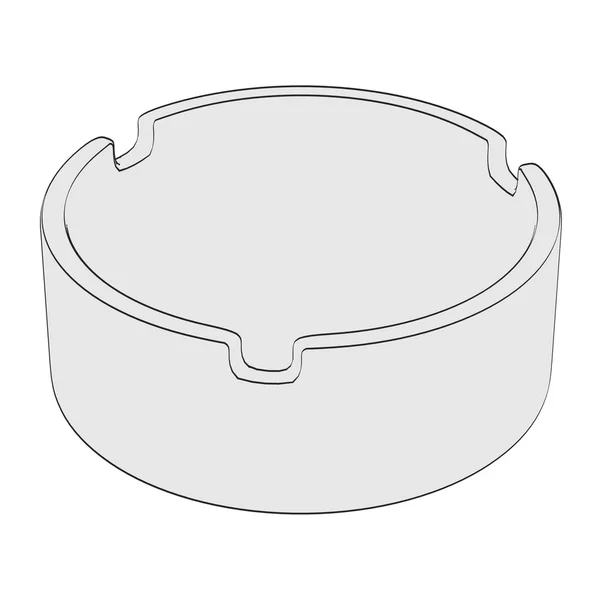 Cartoon image of empty ashtray — Stock Photo, Image