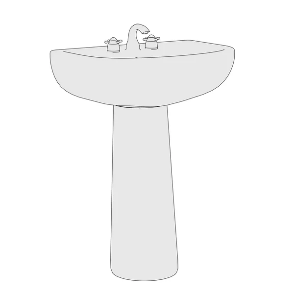 Imagen de dibujos animados del lavabo (cuarto de baño ) —  Fotos de Stock