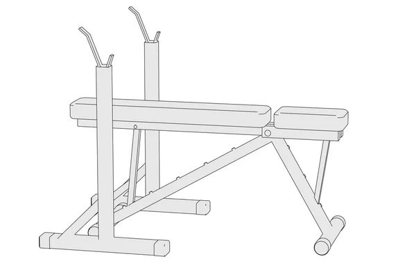 Tecknad bild av benchpress maskin — Stockfoto