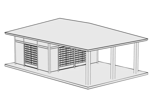 Kreskówka obraz Japonii domu — Zdjęcie stockowe