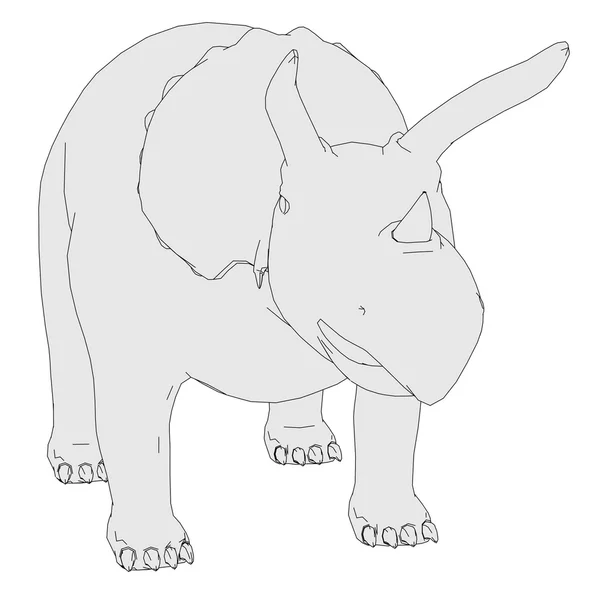 Tecknad bild av triceratops dino — Stockfoto