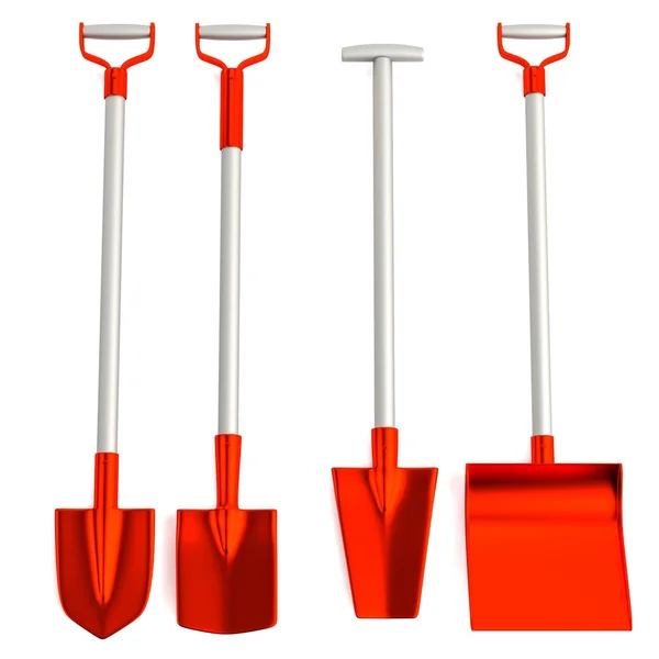 Realistic 3d render of shovels — Stock Photo, Image