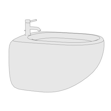 çizgi film resmini bide (banyo öğesi)