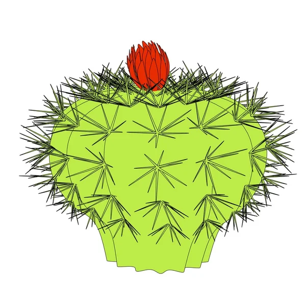 Citra kartun dari bunga kaktus — Stok Foto