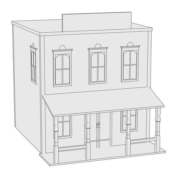 Cartoon image of western house — Stock Photo, Image