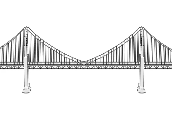 Cartoon image of bridge (architecture element) — Stock Photo, Image