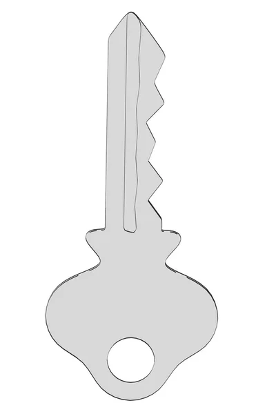 Cartoon image of door key — Stock Photo, Image