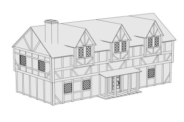 Ortaçağ evi çizgi film resim