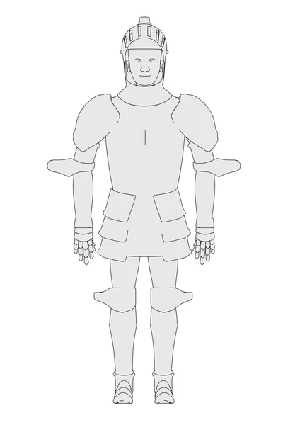 Cartoon image of knight in armor — Stock Photo, Image