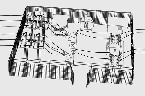 변전소의 만화 이미지 — 스톡 사진