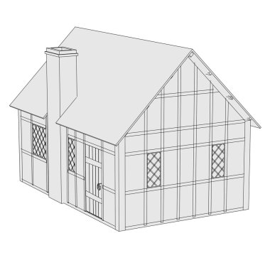 Ortaçağ evi çizgi film resim