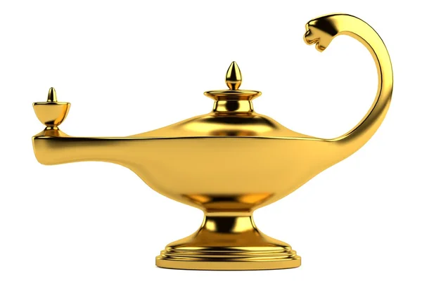 Realistic 3d render of aladdin lamp — Stock Photo, Image