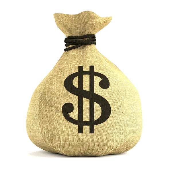 Realistic 3d render of money bag — Stock Photo, Image