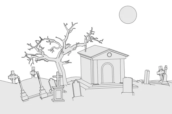 Cartoon-Bild vom Friedhof — Stockfoto