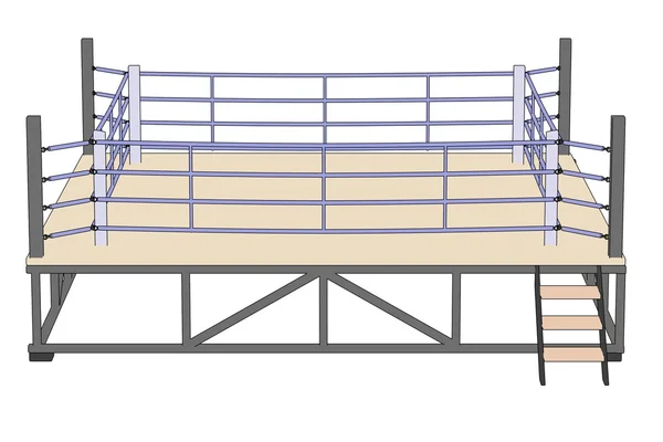 Kreslený obrázek boxerský ring — Stock fotografie