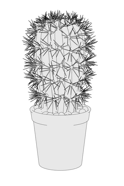 Imagen de dibujos animados de flores de cactus —  Fotos de Stock