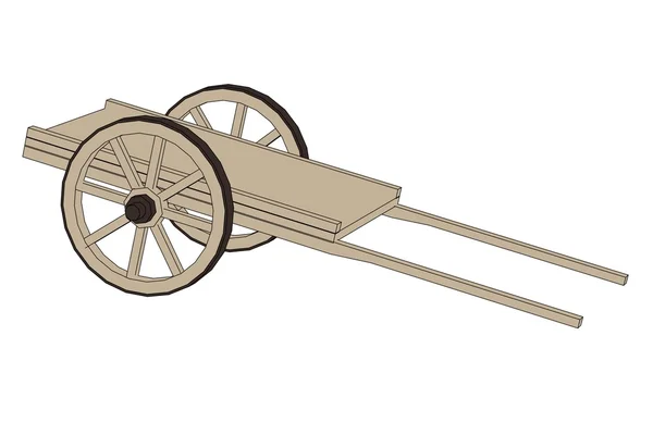 Cartoon image of medieval cart — Stock Photo, Image